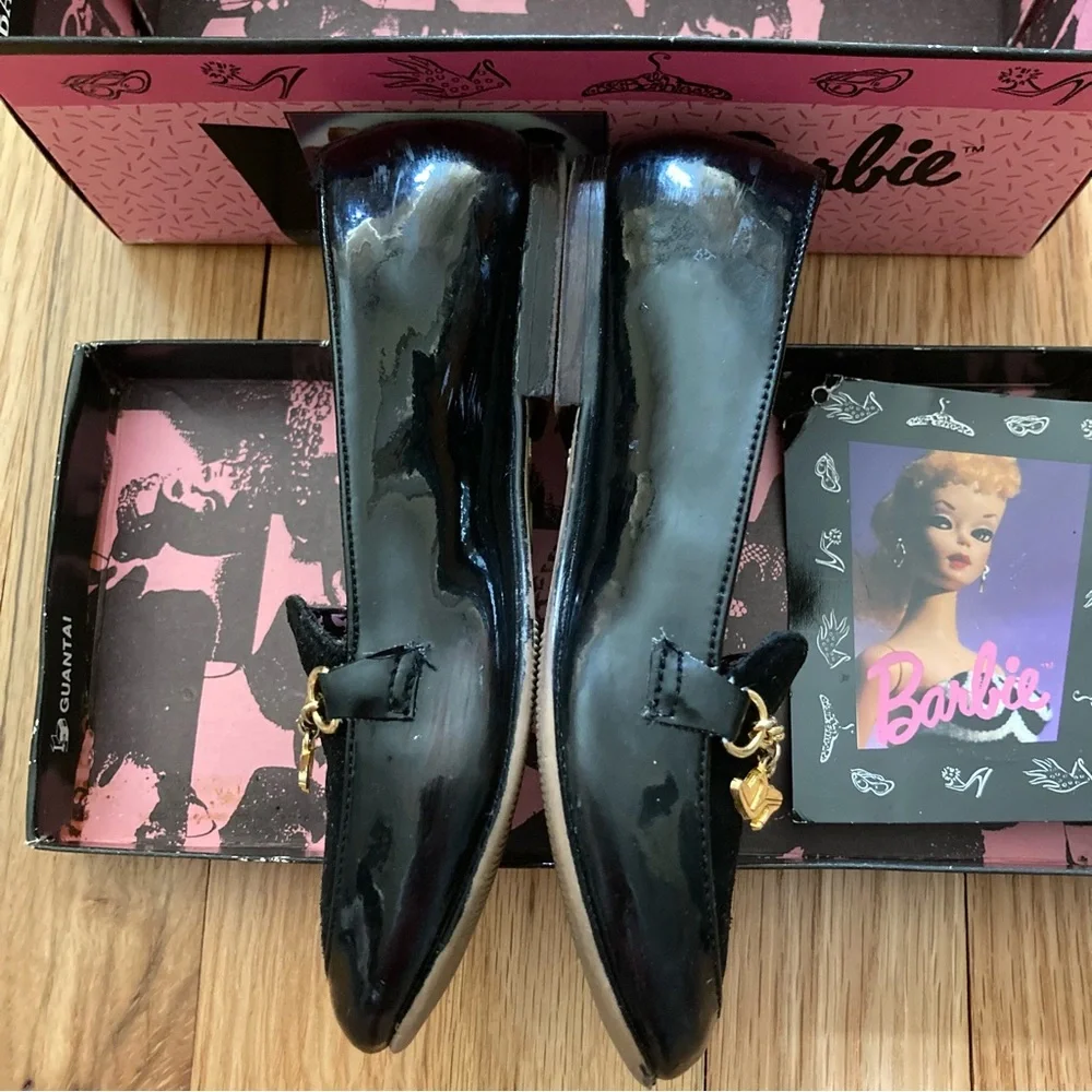 Vintage RARE 1993 Barbie 35th anniversary patent flats little girls size 10.5